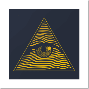 Golden striped triangle Posters and Art